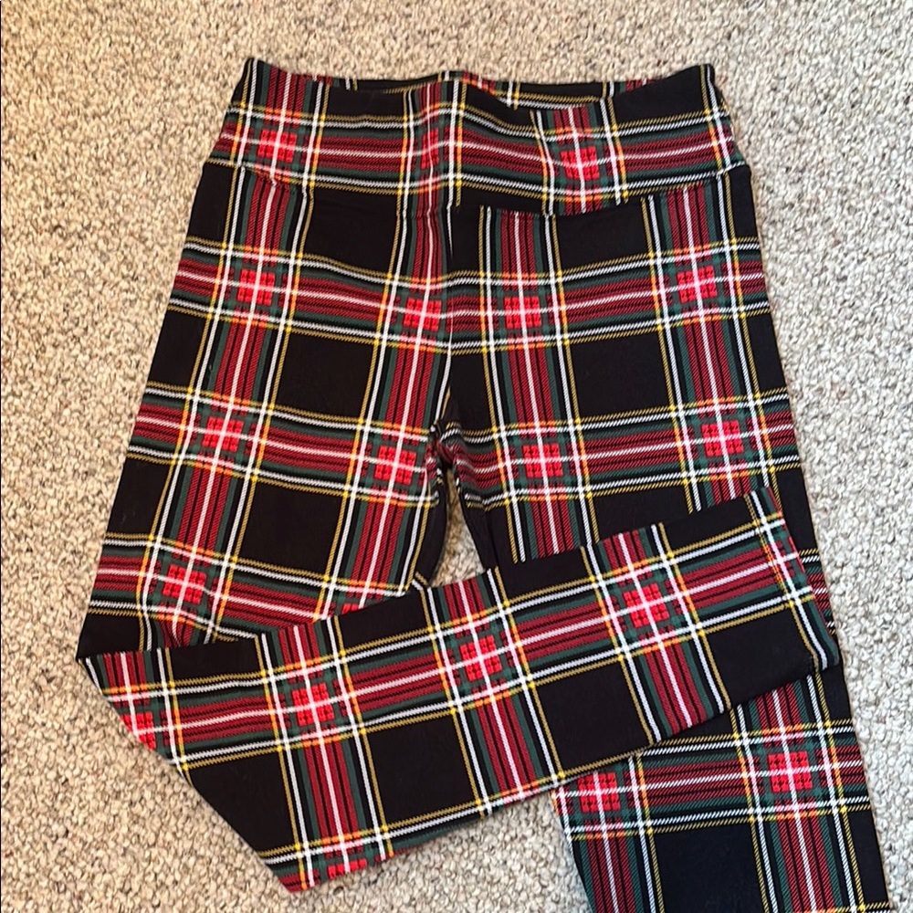 J. Crew Tartan Plaid Leggings in Red, Green, and Black